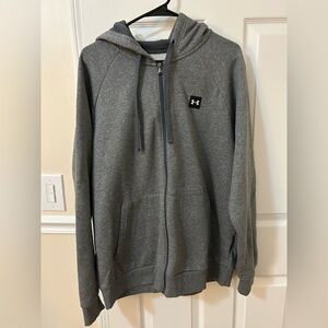Men’s grey under Armour large zipper hoodie